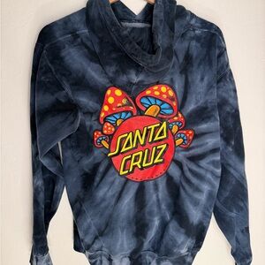 Santa Cruz Skateboards Mushroom Black Tie-Dye Hoodie
